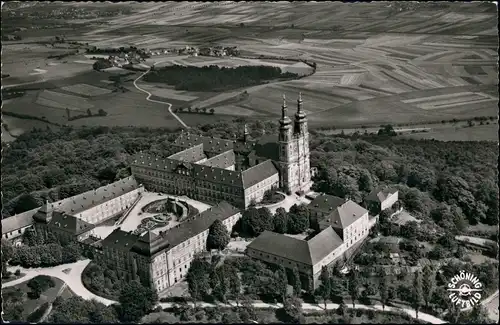 Bad Staffelstein Luftbild Überflug Schloss Banz 1955 Landpoststempel 13a BANZ