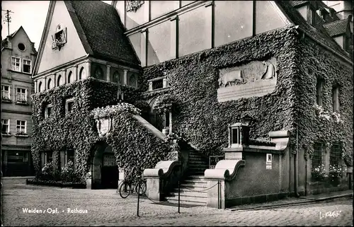 Ansichtskarte Weiden (Oberpfalz) Strassen Partie am Rathaus 1960