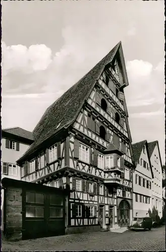 Calw Lederstraße, schönstes Fachwerkhaus, VW Bulli Kastenwagen 1960