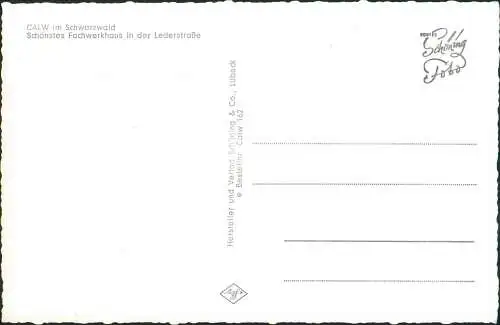 Calw Lederstraße, schönstes Fachwerkhaus, VW Bulli Kastenwagen 1960