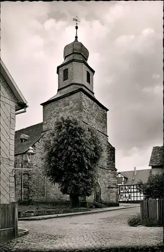 Ansichtskarte Hofgeismar Strassen Partie a.d. Neustädter Kirche 1954