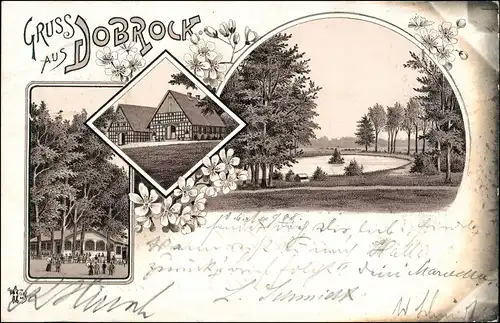 Ansichtskarte Litho AK Dobrock-Wingst Gasthaus, Fachwerkhaus 1898