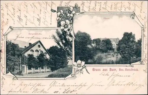 Ansichtskarte Buer-Melle 2 Bild Bürgerschule Pfarre 1906
