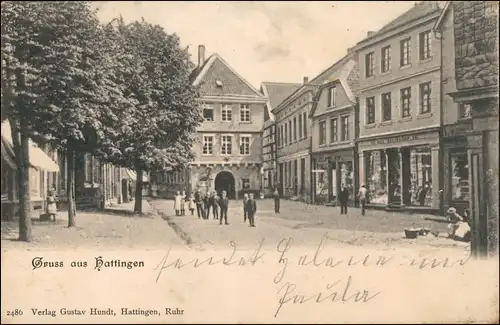 Ansichtskarte Hattingen Straßenpartie Geschäfte 1904