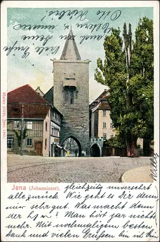 Ansichtskarte Jena Straßenpartie Johannistor 1905