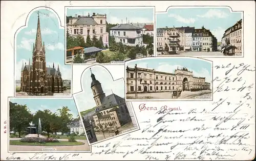 Ansichtskarte Gera MB: Straßen, Bahnhof 1912