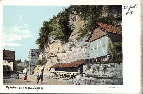 Ansichtskarte Reinhausen-Gleichen Straßenpartie 1904