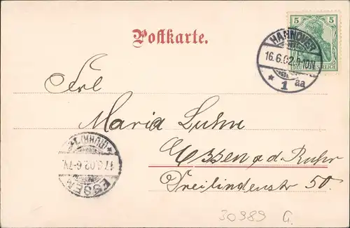 Ansichtskarte Gehrden Berggasthaus "Niedersachsen" 1902