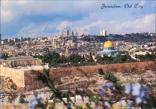 Jerusalem  (רושלים) Panorama-Ansicht Old City Vue Du Mont des Olivier 1980