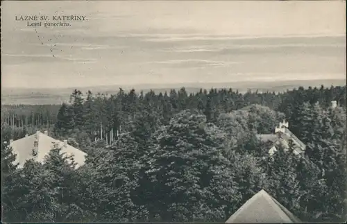 Postcard Potschatek Počátky Lazne Sv. Kateriny Lesni Panorama 1932