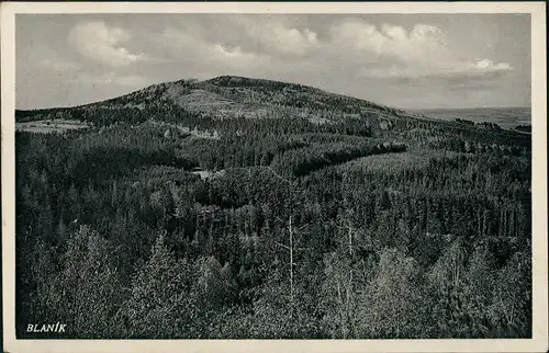 Louňovice pod Blaníkem Umland-Ansicht mit Berg Blanik, Walfahrtsberg 1935/1932
