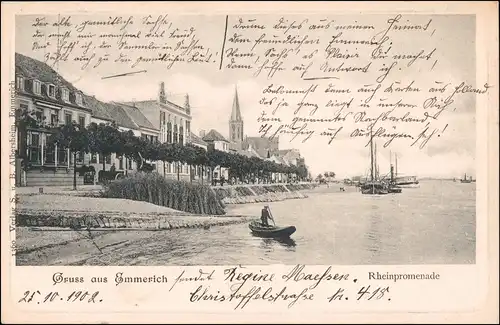 Ansichtskarte Emmerich (Rhein) Rheinpromenade - Hotel 1902