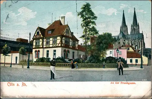 Ansichtskarte Köln Frankgasse - Bahnsteig 1907