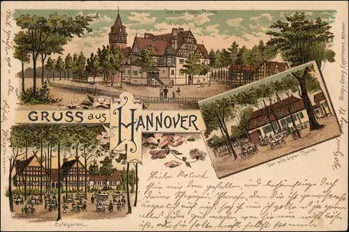 Ansichtskarte Litho AK List-Hannover Lister Turm, Garten Cafe 1899