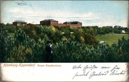 Ansichtskarte Eppendorf-Hamburg Neues Krankenhaus 1905