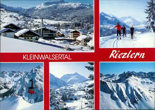 Riezlern-Mittelberg 5 Echtfoto-Ansichten Winterzeit Berge Kleinwalsertal 1983