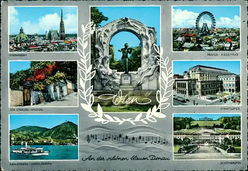 Wien MB-AK mit Prater Riesenrad, Staatsoper, Schönbrunn uvm. 1964