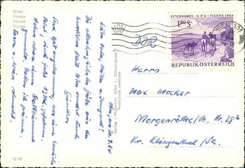 Wien MB-AK mit Prater Riesenrad, Staatsoper, Schönbrunn uvm. 1964