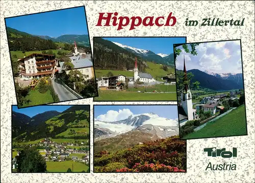 Hippach 5 Echtfoto-Ansichten, Teilansichten Zillertal Tirol 1990