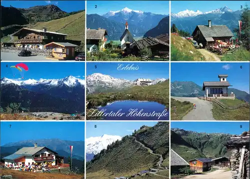 Ansichtskarte .Tirol Grüsse Zillertaler Höhenstrasse MB-AK 9 Ansichten 1990