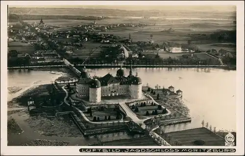 Ansichtskarte Moritzburg Luftbild Stadt 1929 Walter Hahn:4836