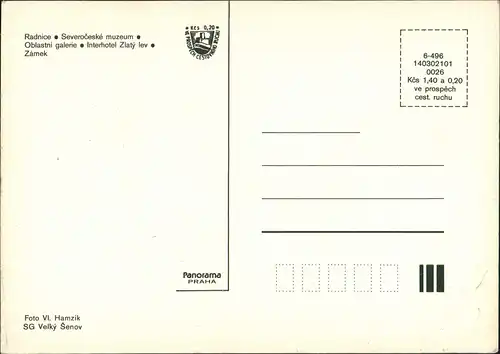 Radnitz Radnice Multi-View Card, Severočeské muzeum, Autos uvm. 1980