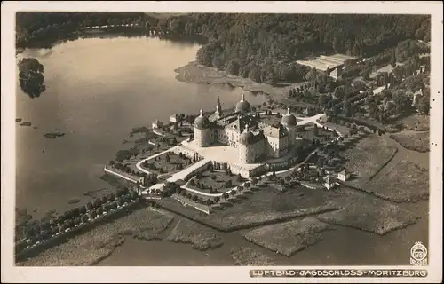 Ansichtskarte Moritzburg Luftbild Jadschloß 1943 Walter Hahn:3781