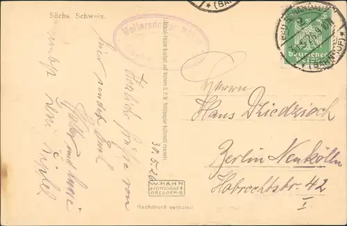 Polenz-Neustadt (Sachsen) Waltersdorfer Mühle Polenztal 1926 Walter Hahn:2918