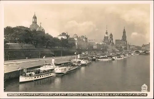 Innere Altstadt-Dresden Dampferplatz und Altdtadt-Panorama 1938 Walter Hahn:4660