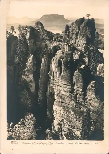 Ansichtskarte Rathen Basteifelsen (Sächsische Schweiz) 1954 Walter Hahn:1133