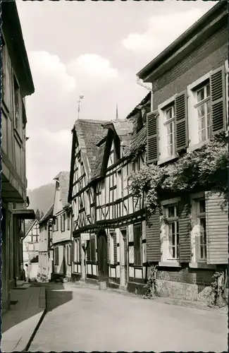 Ansichtskarte Unkel Häuser Partie i.d. Pützgasse 1960