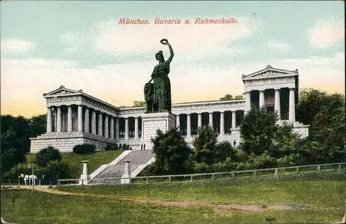 Ludwigsvorstadt-München Bavaria mit Ruhmeshalle (Theresienwiese) 1910