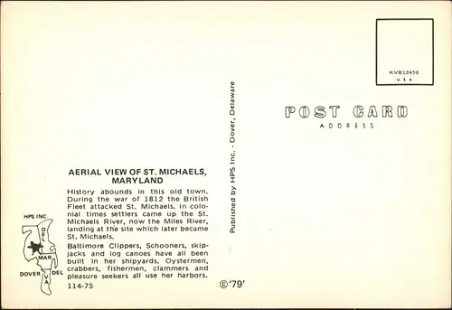 St. Michaels Luftbild Überflug mit Hafen-Anlage Aerial View 1979
