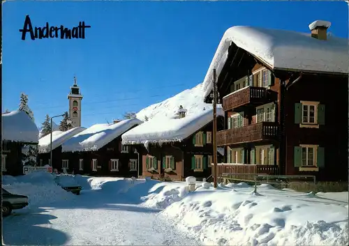 Ansichtskarte Andermatt Strassen Partie Winter-Stimmungsbild 1981
