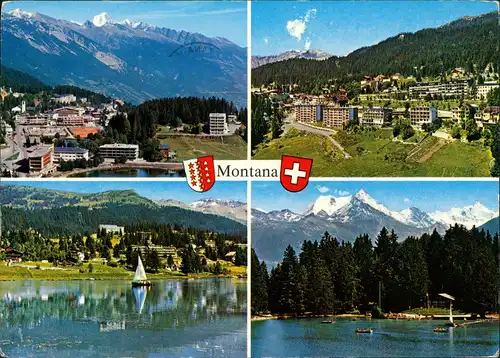 Ansichtskarte Crans-Montana Umlandansichten Mehrbild-AK 4 Foto-Ansichten 1979