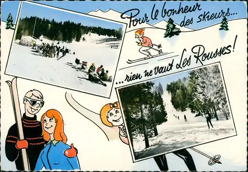 Les Rousses LES ROUSSES (Jura), Skieurs, Wintersport, Skiläufer 1968