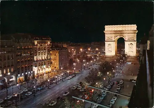 Paris Avenue des Champs-Elysées by night Abend-/Nachtaufnahme 1970