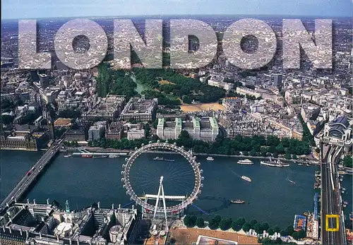 London London Eye (Millennium Wheel) Riesenrad Luftaufnahme 2005