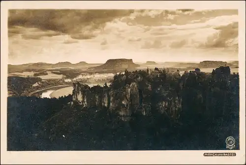 Ansichtskarte Rathen Mönch und Bastei 1932 Walter Hahn:38