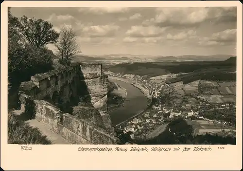 Königstein (Sächsische Schweiz) Festung mit Stadt 1935 Walter Hahn:3022
