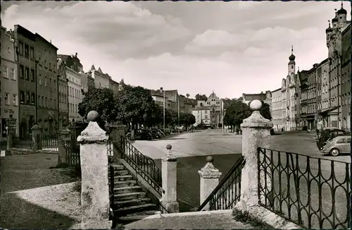 Ansichtskarte Burghausen a.d.S. Burghausen a. d. Salzach - Stadtplatz 1960