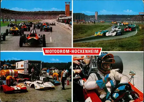 Hockenheim Rennstadt Autorennen Rennstrecke 4 Foto-Ansichten 1981 Stempel