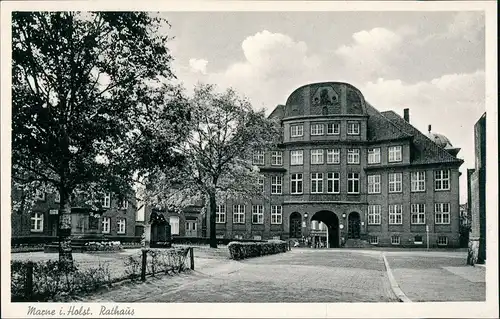 Ansichtskarte Marne (Holstein) Partie am Rathaus 1957