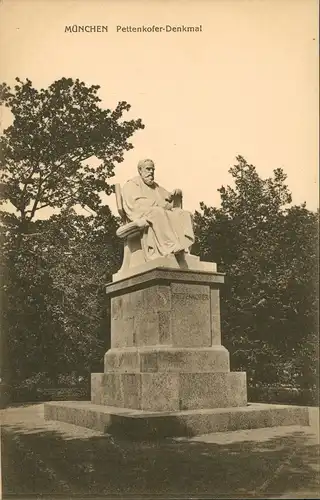 Ansichtskarte München Pettenkofer Denkmal 1911