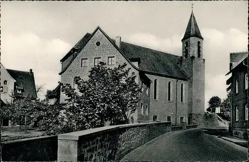 Kirchhain St. Elisabeth Kirche Strasse mit Brücken Verlauf 1955