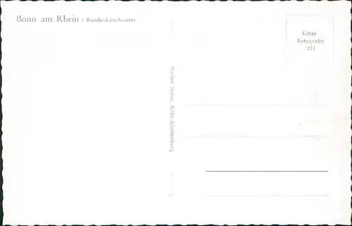 Ansichtskarte Bonn Bundeskanzleramt Politik Behörde Außenansicht 1960