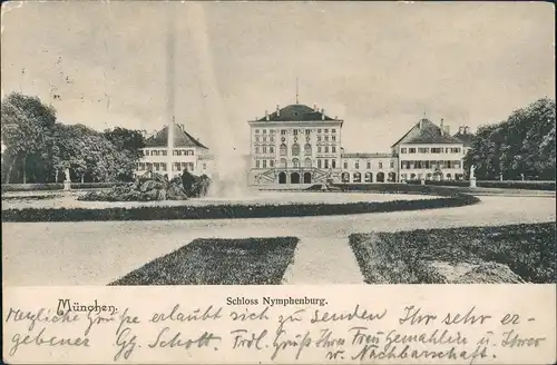 Ansichtskarte München Schloss Nymphenburg Park Fontaine 1910