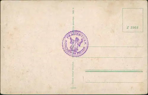 Ansichtskarte München Isarpartie Stadt draufsicht 1913/1921