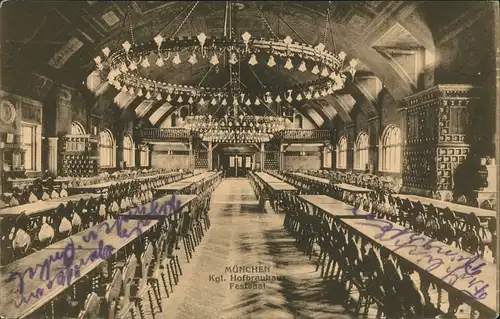 Ansichtskarte München Königliches Hofbräuhaus München 1913