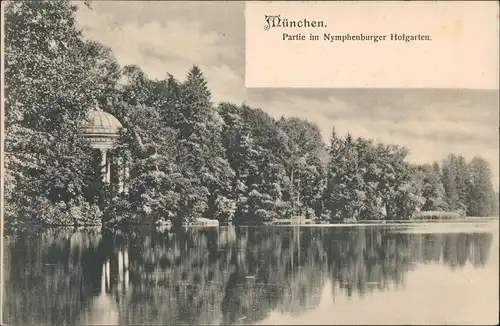 Ansichtskarte München Nymphenburger Hofgarten 1908